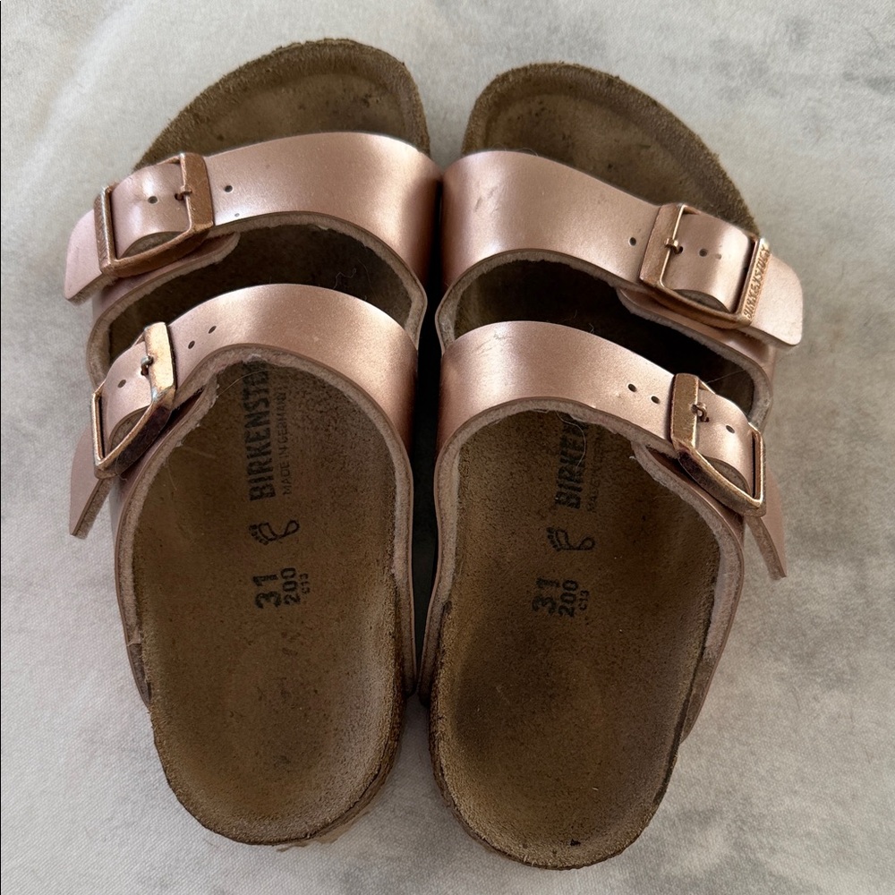 Birkenstock Kids Arizona Sandals - Rose Gold Metallic